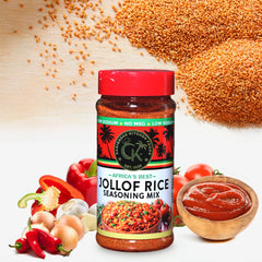 Caribbean Kitchen Jollof Rice Seasoning – West African-Inspired Blend with Tomato, Onion, Chili & Herbs – Bold, Low Sodium – Non-GMO, Vegan, Gluten-Free, 10 oz Jar