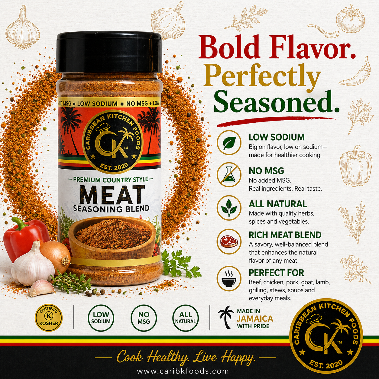 Caribbean Kitchen Kosher Meat Seasoning