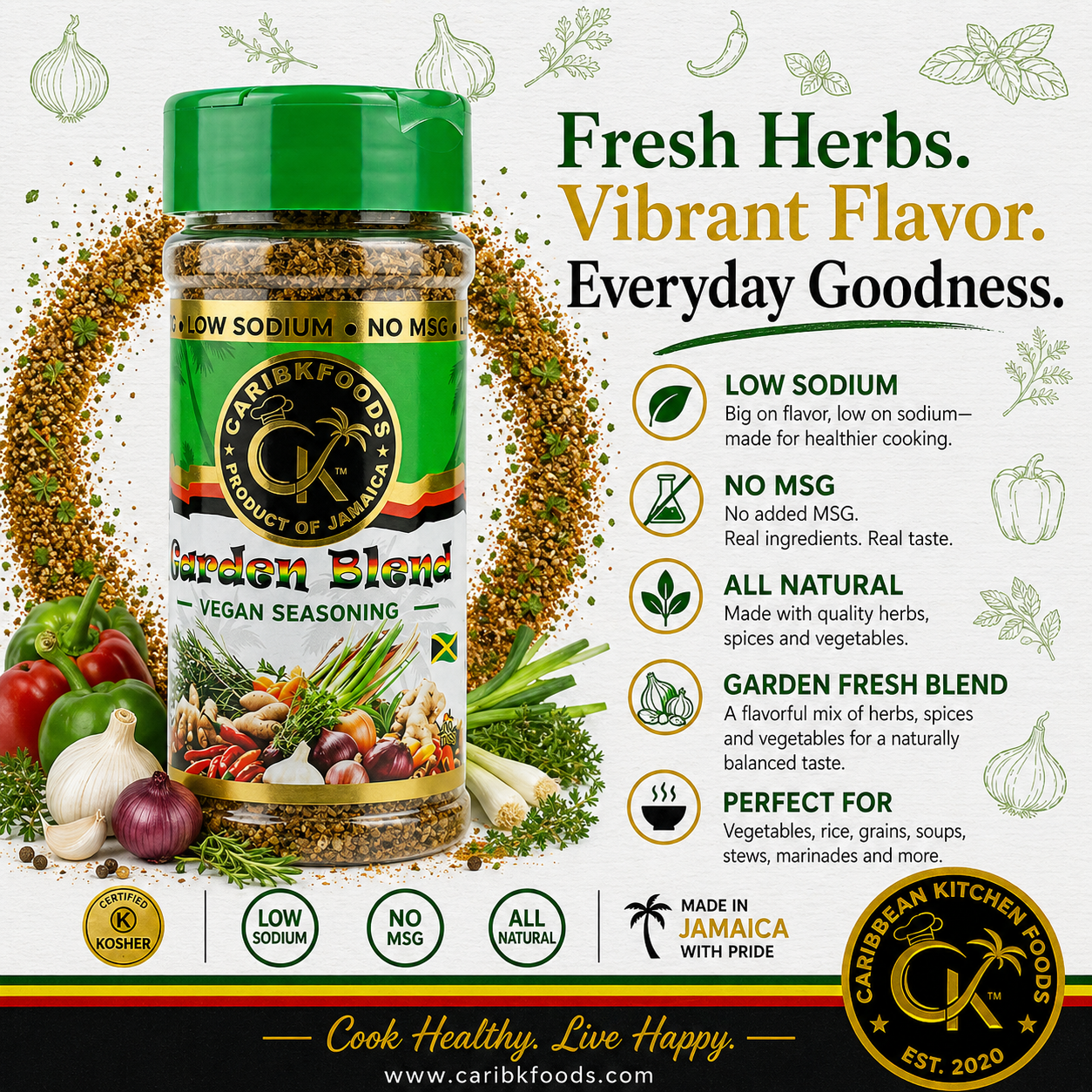 Caribbean Kitchen Foods Garden Blend - Vegan Seasoning