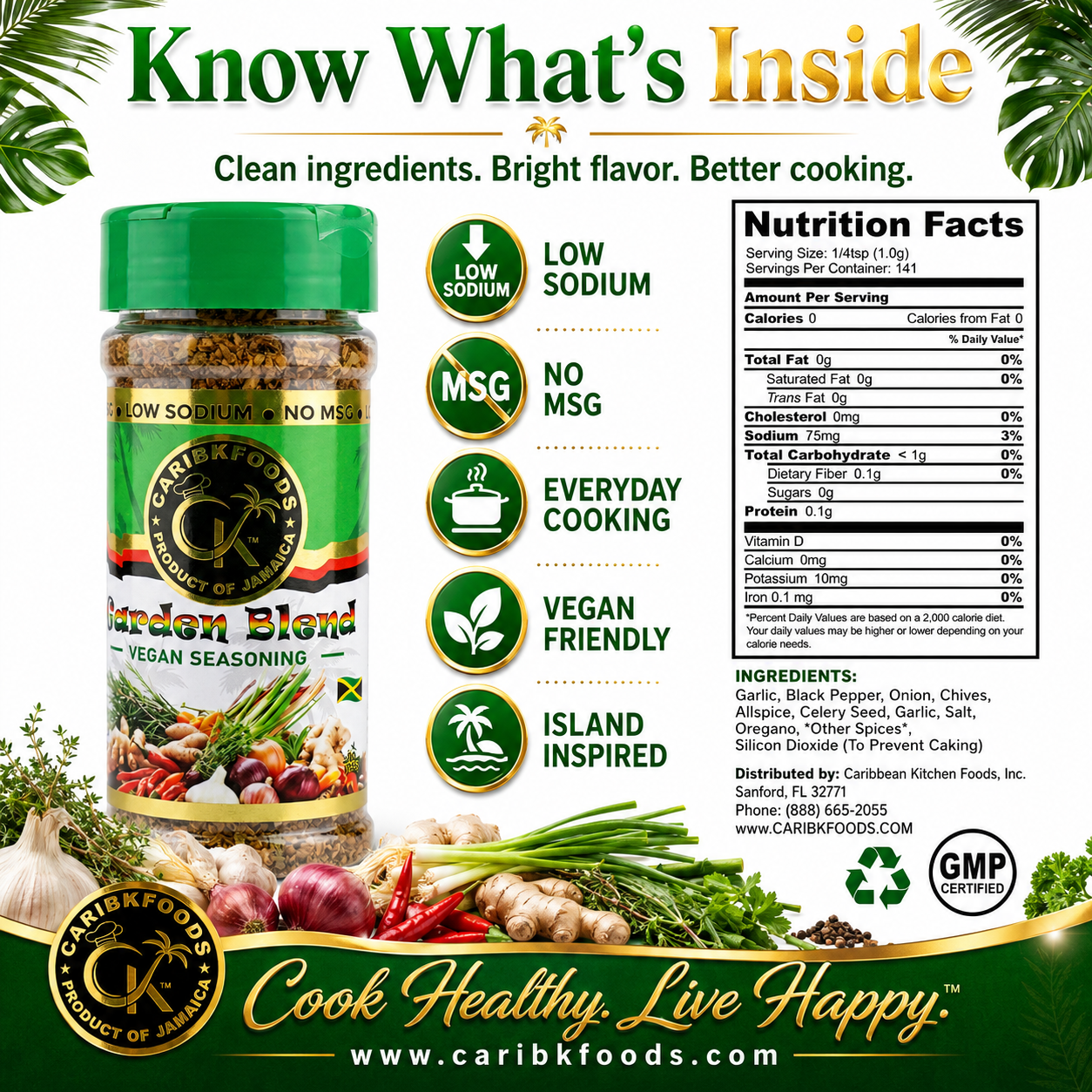 Caribbean Kitchen Foods Tropical Bundle - 10 Pack Low Sodium Seasoning Variety Set, 4.5 oz Jars