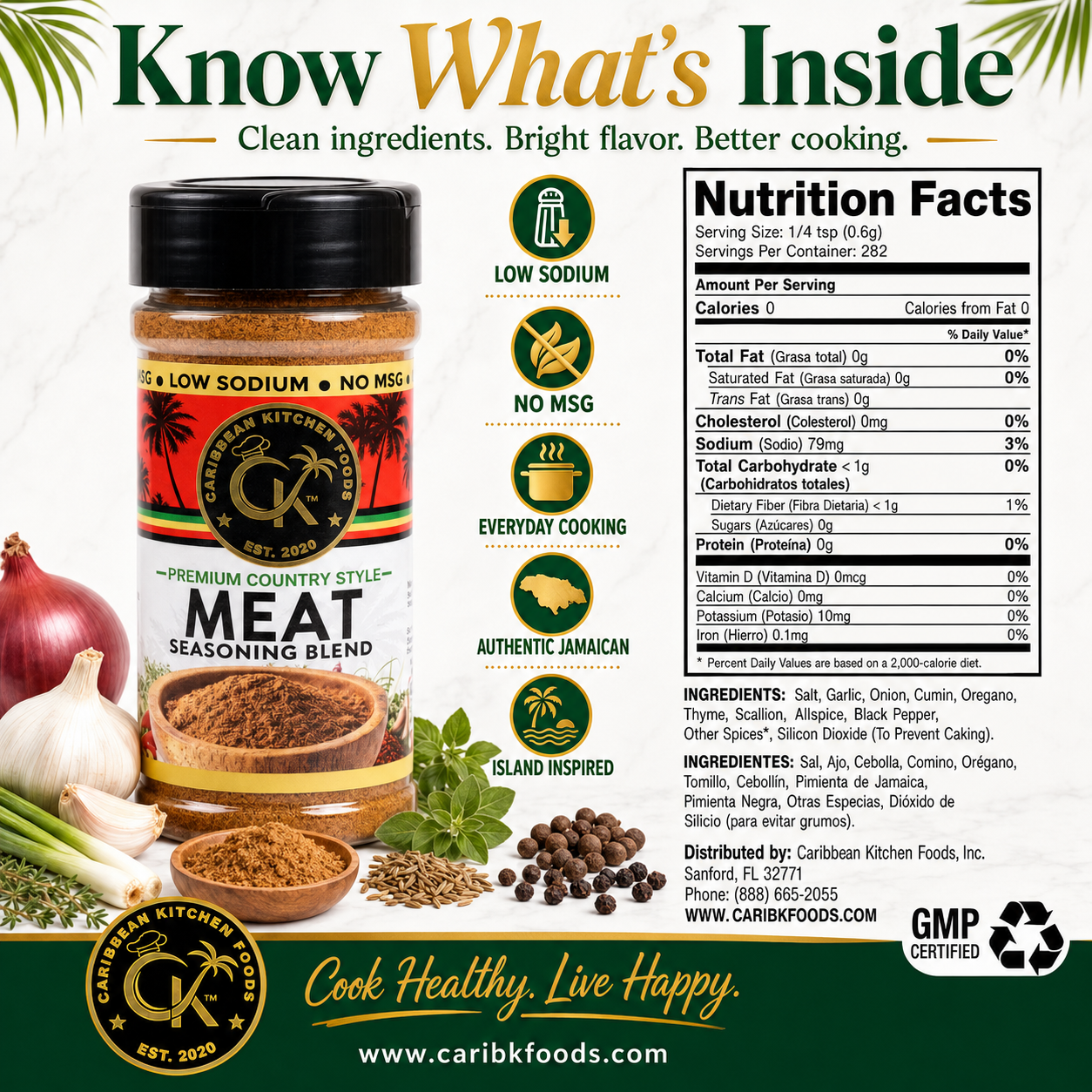 Caribbean Kitchen Foods Everyday Bundle - 6 Pack Low Sodium Seasoning Variety Set, 4.5 oz Jars