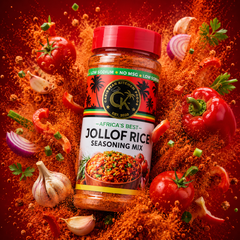 Caribbean Kitchen Jollof Rice Seasoning – West African-Inspired Blend with Tomato, Onion, Chili & Herbs – Bold, Low Sodium – Non-GMO, Vegan, Gluten-Free, 10 oz Jar