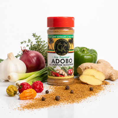 Caribbean Kitchen Foods ADOBO Seasoning – Low Sodium All-Purpose Latin Spice Blend with Garlic, Onion, Oregano & Cumin – Organic, Non-GMO, Gluten-Free, Kosher, Vegan – 5 oz Jar