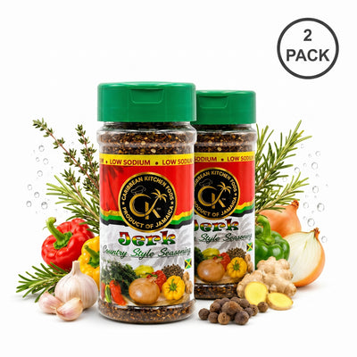 Mild Jerk Seasoning 2 Pack by Caribbean Kitchen Foods – Low Sodium Jamaican Jerk Spice, No MSG, Caribbean Flavor for Chicken, Meat, Fish & Vegetables