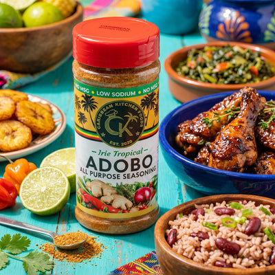 Caribbean Kitchen Foods ADOBO Seasoning – Low Sodium All-Purpose Latin Spice Blend with Garlic, Onion, Oregano & Cumin – Organic, Non-GMO, Gluten-Free, Kosher, Vegan – 5 oz Jar