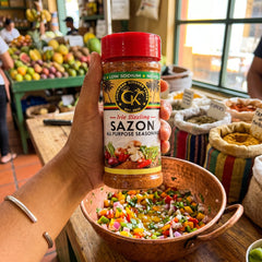 Caribbean Kitchen Foods SAZÓN Seasoning – Low Sodium - Latin Spice Blend with Achiote, Coriander, Garlic & Oregano – Organic, Non-GMO, Gluten-Free, Kosher, Vegan – 5 oz Jar
