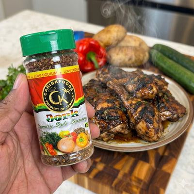 Mild Jerk Seasoning 2 Pack by Caribbean Kitchen Foods – Low Sodium Jamaican Jerk Spice, No MSG, Caribbean Flavor for Chicken, Meat, Fish & Vegetables