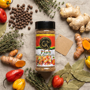 Caribbean Kitchen Foods Fish Seasoning - Low Sodium Caribbean Seasoning Blend, 4.5 oz Jar