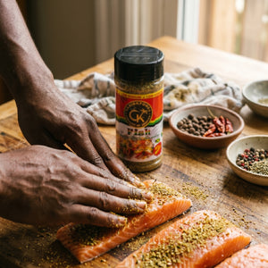 Caribbean Kitchen Foods Fish Seasoning - Low Sodium Caribbean Seasoning Blend, 4.5 oz Jar