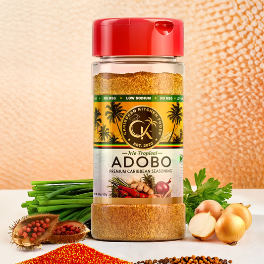 Caribbean Kitchen Foods ADOBO Seasoning – Low Sodium All-Purpose Latin Spice Blend with Garlic, Onion, Oregano & Cumin – Organic, Non-GMO, Gluten-Free, Kosher, Vegan – 5 oz Jar