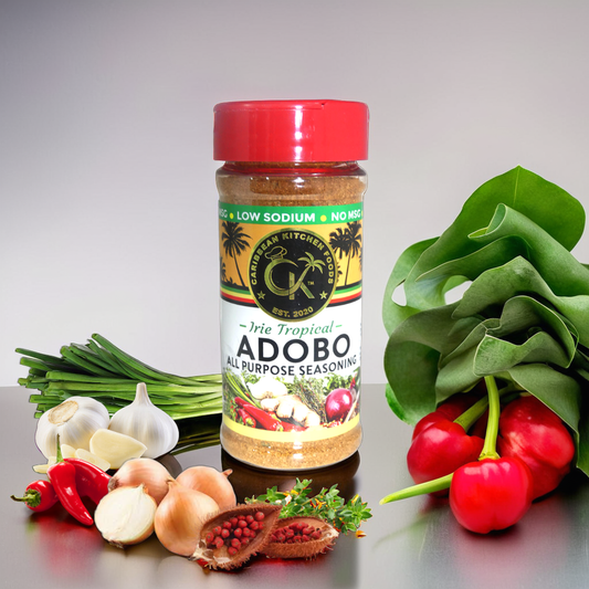 Caribbean Kitchen Foods ADOBO Seasoning – Low Sodium All-Purpose Latin Spice Blend with Garlic, Onion, Oregano & Cumin – Organic, Non-GMO, Gluten-Free, Kosher, Vegan – 5 oz Jar